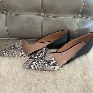 Madewell Snakeskin and Black Leather Women's Sz 10 Flats
